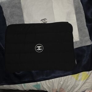 Chanel Black Quilted Laptop Case W/ Thin Dust Bag. NWOT